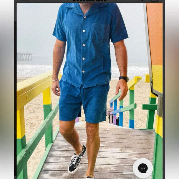 Nikben Bowling Terry Shirt Indigo and Matching Shorts XL - Picture 3 of 11